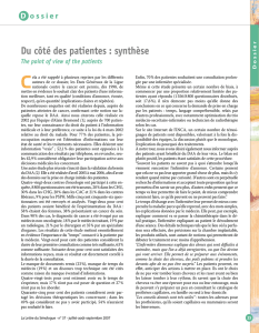 Du côté des patientes : synthèse – The point of view of the patients