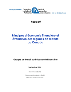 Rapport : Principes d`économie financière et évaluation des régimes