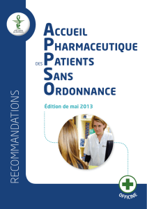 Accueil pharmaceutique des patients sans ordonnance