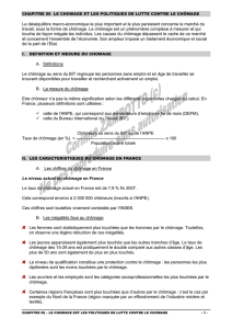 i. defintion et mesure du chomage
