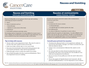 Nausea and Vomiting - CancerCare Manitoba