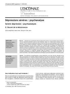 Dépressions sévères : psychanalyse