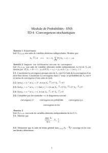 Module de Probabilités - ENS TD 4 : Convergences