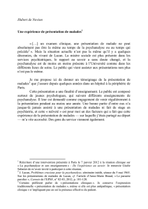Hubert de Novion Une expérience de présentation de malades