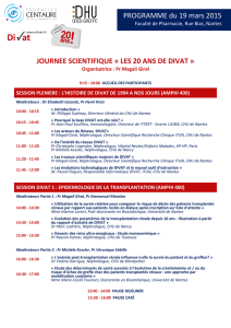 JOURNEE SCIENTIFIQUE « LES 20 ANS DE DIVAT