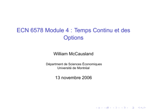 ECN 6578 Module 4 : Temps Continu et des Options