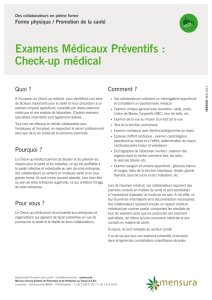 Examens Médicaux Préventifs : Check-up médical