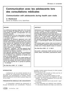 Communication avec les adolescents lors des consultations