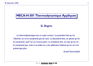 MECA-H-301 Thermodynamique Appliquée G. Degrez