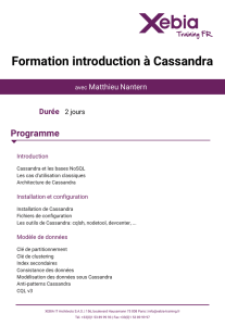 Formation introduction à Cassandra