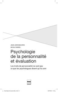 Psychologie de la personnalité et évaluation