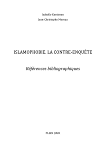 ISLAMOPHOBIE. LA CONTRE-‐ENQUÊTE