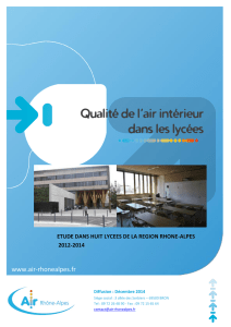 Qualité de l`air intérieur dans les lycées. - Air Rhône