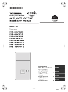 Installation manual - Home Toshiba Estia