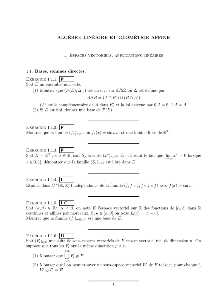 Xch2 Algebre Lineaire Exo2