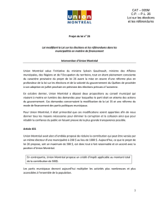 Union Montréal (PDF, 580 ko) - Assemblée nationale du Québec