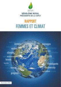 Rapport "Femmes et climat" - Ministère de l`Environnement, de l