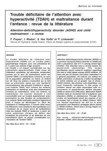 Trouble déficitaire de l`attention avec hyperactivité (TDAH) et