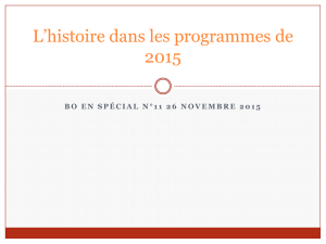 L`histoire dans les programmes de 2015