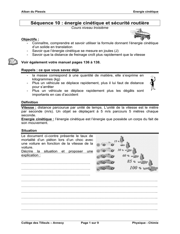 Sequence 10 - énergie Cinétique
