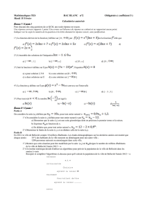 Mathématiques TES BAC BLANC n°2 Obligatoire ( coefficient 5