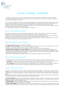 La prise en charge… de la douleur - Centre Clinique de la Porte de