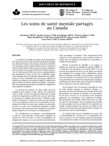 Les soins de santé mentale partagés au Canada