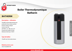 Boiler Thermodynamique Batherm - Detandt