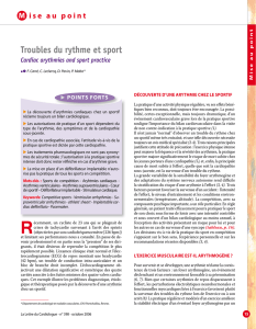 Troubles du rythme et sport - Cardiac arythmies and sport practice