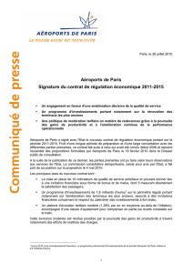 Signature du contrat de régulation économique 2011-2015