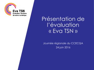 Évaluation du projet national TSN: EVA_TSN - M. Thiessard