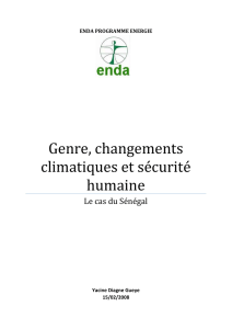 Genre, changements climatiques et sécurité humaine