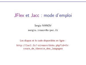 JFlex et Jacc : mode d`emploi