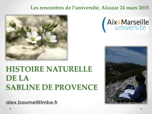 Histoire naturelle de la sabline de Provence