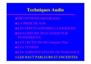 Haut parleurs et enceintes