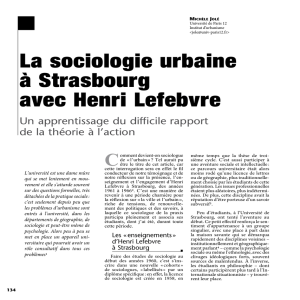 la sociologie urbaine à Strasbourg avec henri lefebvre