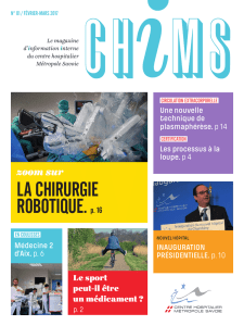 LA CHIRURGIE ROBOTIQUE.p. 16 - Centre hospitalier Métropole