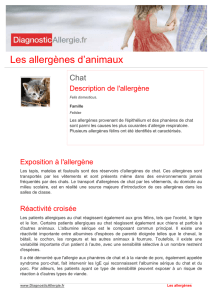 Les allergènes d`animaux