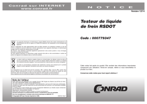 Testeur de liquide de frein RSDOT Code : 000779347