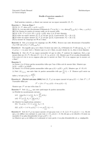 Université Claude Bernard Mathématiques L3 Calcul intégral Feuille