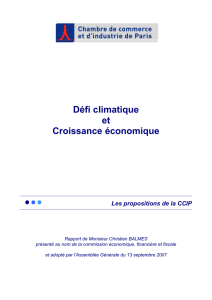 Défi climatique et croissance économique - CCI Paris Ile-de