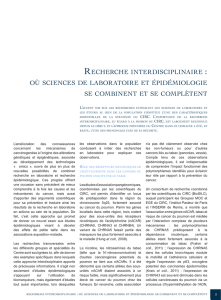 Recherche interdisciplinaire : où sciences de laboratoire et