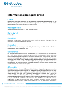 Informations pratiques Brésil Climat