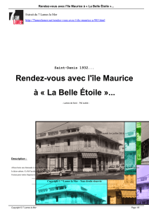 Rendez-vous avec l`île Maurice à « La Belle Étoile