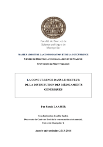 La concurrence dans le secteur de la distribution des médicaments