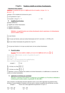 Chapitre 3 : comparaison de nombres en écriture fractionnaire