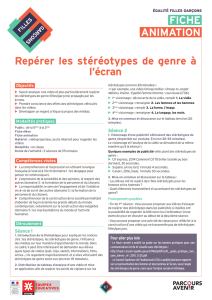 FICHE ANIMATION Repérer les stéréotypes de genre à l