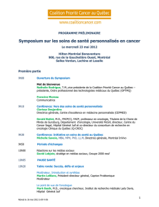 Symposium sur les soins de santé personnalisés en cancer