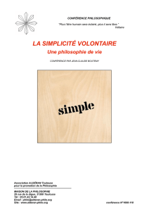 La simplicité volontaire par Jean-Claude Boutemy