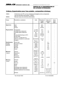 Eaux potables Normes Composition chimique Version 2014